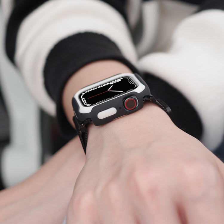 Frendorf | Abnehmbare Zweifarbige Uhrengehäuse Für Apple Watch Series 9 / 8 / 7 41mm / 6&SE&5&4 40mm (Schwarz Rot)