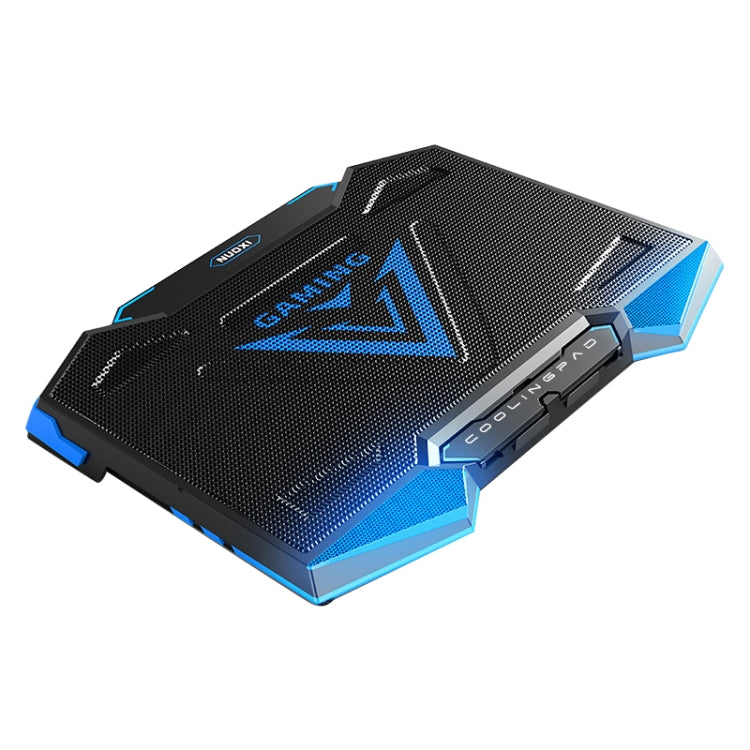Frendorf | 5 Fan 2 USB Hebe Klapp Laptop Kühlständer (Schwarz Blau)