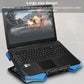 Frendorf | 5 Fan 2 USB Hebe Klapp Laptop Kühlständer (Schwarz Blau)
