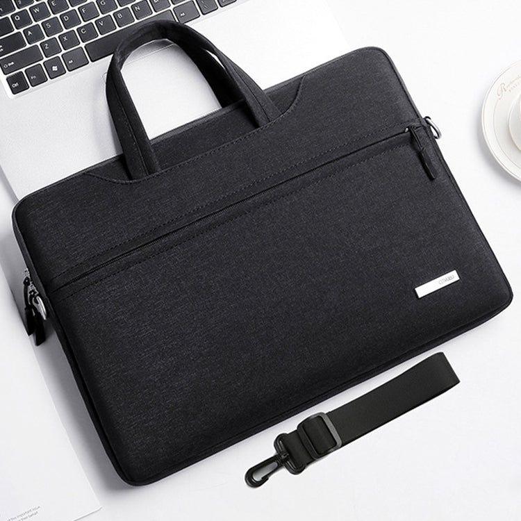 Frendorf | Handtas Laptop Bag Binnen Tas met Schouderriem, Maat: 12 inch (Zwart)