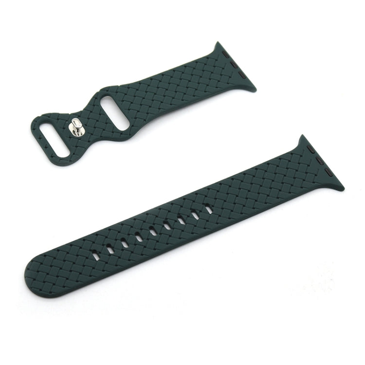 Frerndorf | Gewebte Textur-Uhrenarmband für Apple Watch Series 9&8&7 41mm / SE 3&SE 2&6&SE&5&4 40mm / 3&2&1 38mm (Dunkelgrün)