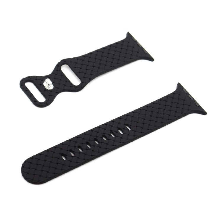 Frerndorf | Gewebte Textur-Uhrenarmband für Apple Watch Series 9&8&7 41mm / SE 3&SE 2&6&SE&5&4 40mm / 3&2&1 38mm (Schwarz)