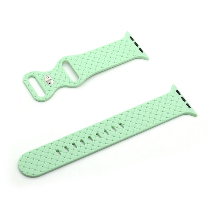 Frerndorf | Webstruktur Uhrenarmband für Apple Watch Series 9&8&7 41mm / SE 3&SE 2&6&SE&5&4 40mm / 3&2&1 38mm (Grün)
