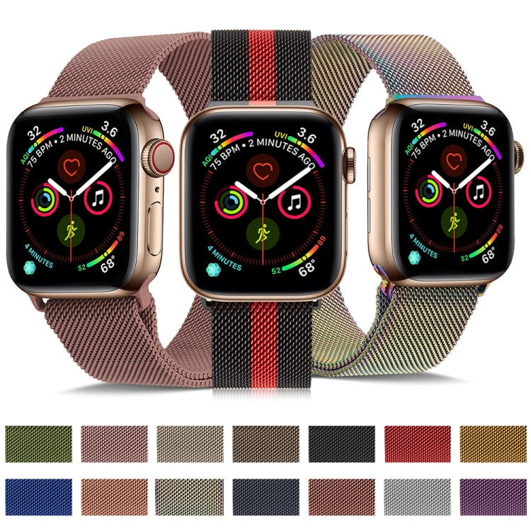Frerndorf | Milanese Edelstahl Armband für Apple Watch Ultra 49mm&Watch Ultra 2 49mm / Serie 9&8&7 45mm / SE 3&SE 2&6&SE&5&4 44mm / 3&2&1 42mm (Roségold)