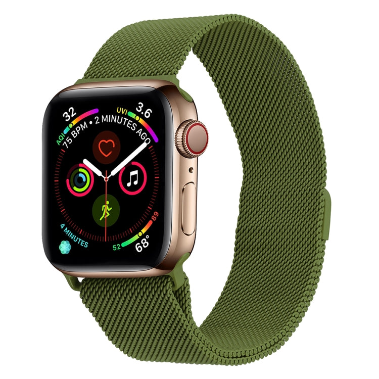 Frerndorf | Mailänder Edelstahl-Uhrenband für Apple Watch Series 9&8&7 41mm / SE 3&SE 2&6&SE&5&4 40mm / 3&2&1 38mm (Grasgrün)