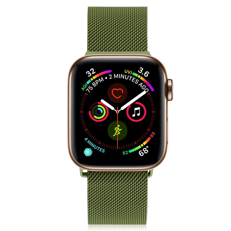 Frerndorf | Mailänder Edelstahl-Uhrenband für Apple Watch Series 9&8&7 41mm / SE 3&SE 2&6&SE&5&4 40mm / 3&2&1 38mm (Grasgrün)