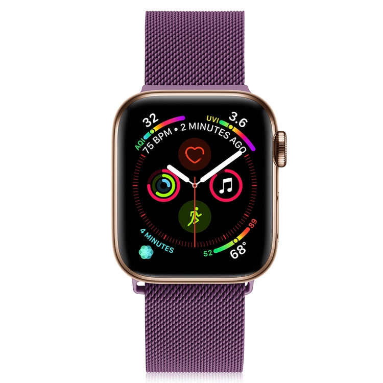 Frerndorf | Mailänder Edelstahl-Armbanduhrband für Apple Watch Series 9&8&7 41mm / SE 3&SE 2&6&SE&5&4 40mm / 3&2&1 38mm (Lila)