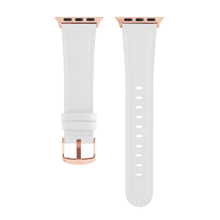 Frerndorf | Universelles Echtleder-Armband für Apple Watch Series 8&7 41mm / SE 2&6&SE&5&4 40mm / 3&2&1 38mm (Weiß)