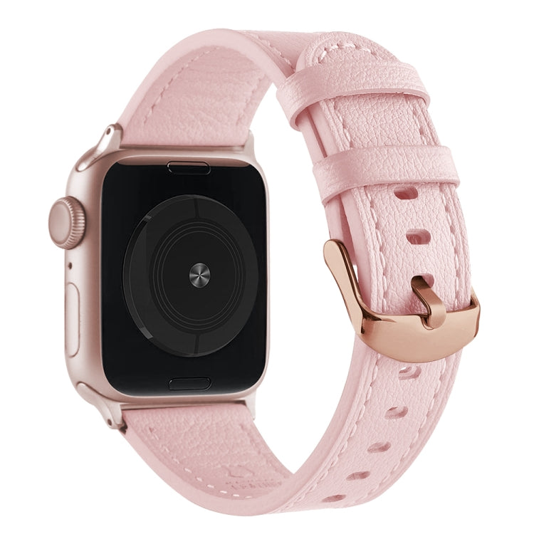 Frerndorf | Universal Echtes Leder Uhrband für Apple Watch Series 8&7 41mm / SE 2&6&SE&5&4 40mm / 3&2&1 38mm (Pink)