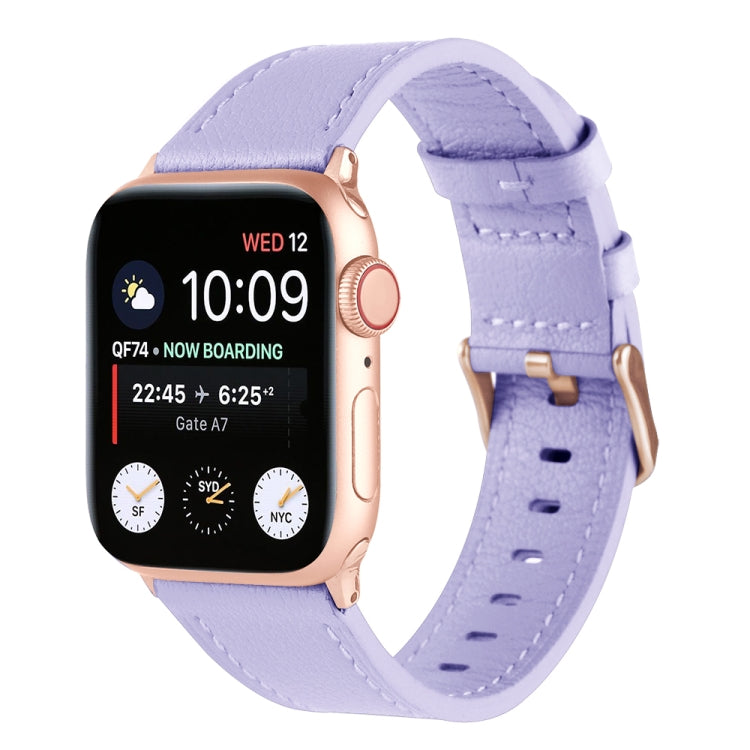 Frerndorf | Universal Echtleder Armband für Apple Watch Series 8&7 41mm / SE 2&6&SE&5&4 40mm / 3&2&1 38mm (Lavendel Lila)