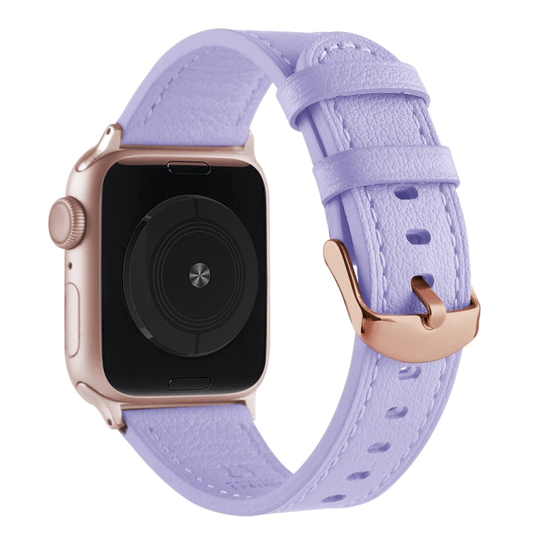 Frerndorf | Universal Echtleder Armband für Apple Watch Series 8&7 41mm / SE 2&6&SE&5&4 40mm / 3&2&1 38mm (Lavendel Lila)