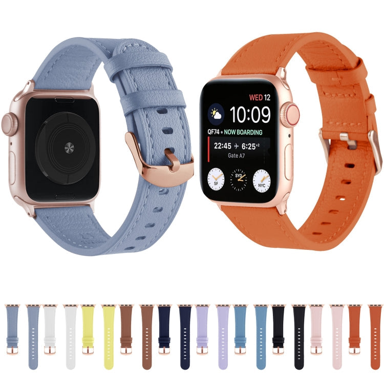 Frerndorf | Universal Echtleder Armband für Apple Watch Series 8&7 41mm / SE 2&6&SE&5&4 40mm / 3&2&1 38mm (Lavendel Lila)