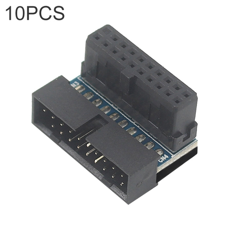 Frendorf | 10 PCS 3.0 19P 20P Motherboard Male To Female Extension Adapter, Modell: PH19B(Schwarz)