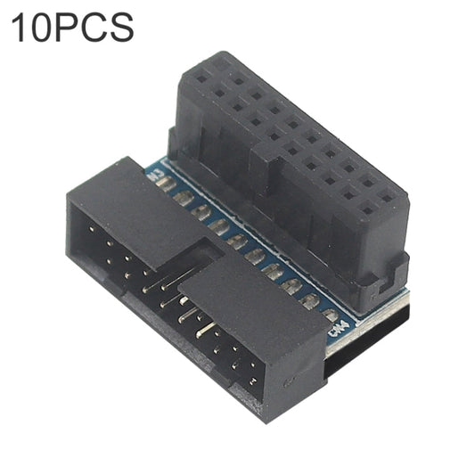 Frendorf | 10 PCS 3.0 19P 20P Motherboard Male To Female Extension Adapter, Modell: PH19B(Schwarz)