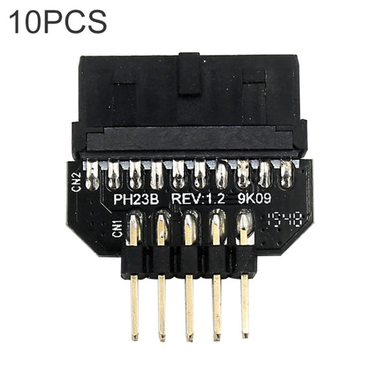 Frendorf | 10 PCS Motherboard USB 2.0 9Pin zu USB 3.0 19Pin Stecker-Connector-Adapter, Modell:PH23B