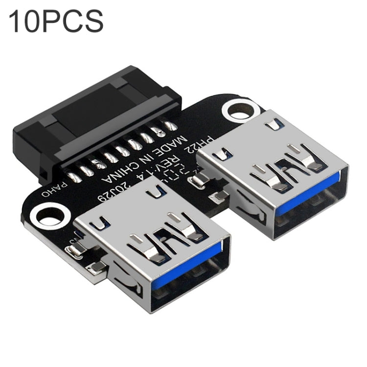Frendorf | 10 Stück 19/20Pin zu Dual USB 3.0 Adapter Konverter, Modell:PH22
