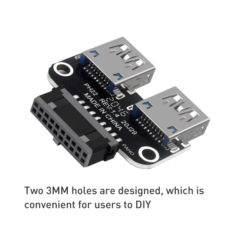 Frendorf | 10 Stück 19/20Pin zu Dual USB 3.0 Adapter Konverter, Modell:PH22