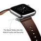 Frerndorf | Echtes Leder Armband für Apple Watch Series 9&8&7 41mm / SE 3&SE 2&6&SE&5&4 40mm / 3&2&1 38mm (Dunkelbraune Nadeltextur)