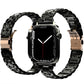 Frendorf | Elektroplattiertes Acryl-Uhrenband für Apple Watch Series 9&8&7 41mm / SE 3&SE 2&6&SE&5&4 40mm / 3&2&1 38mm (Schwarz)