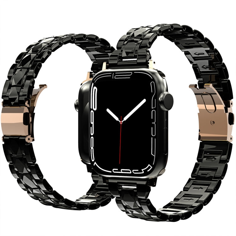 Frendorf | Elektroplattiertes Acryl-Uhrenband für Apple Watch Series 9&8&7 41mm / SE 3&SE 2&6&SE&5&4 40mm / 3&2&1 38mm (Schwarz)