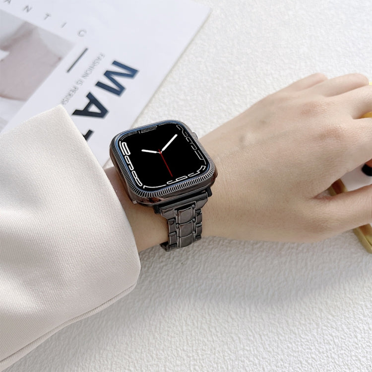 Frendorf | Elektroplattiertes Acryl-Uhrenband für Apple Watch Series 9&8&7 41mm / SE 3&SE 2&6&SE&5&4 40mm / 3&2&1 38mm (Schwarz)