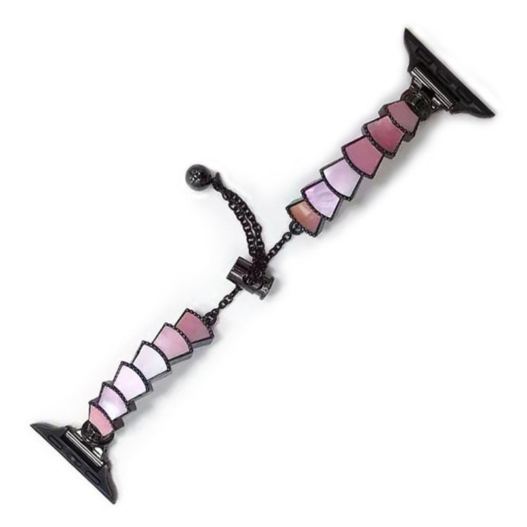 Frerndorf | Metallgehäuse-Uhrenarmband für die Apple Watch Series 9&8&7 41mm / SE 3&SE 2&6&SE&5&4 40mm / 3&2&1 38mm (Schwarz Rosa)