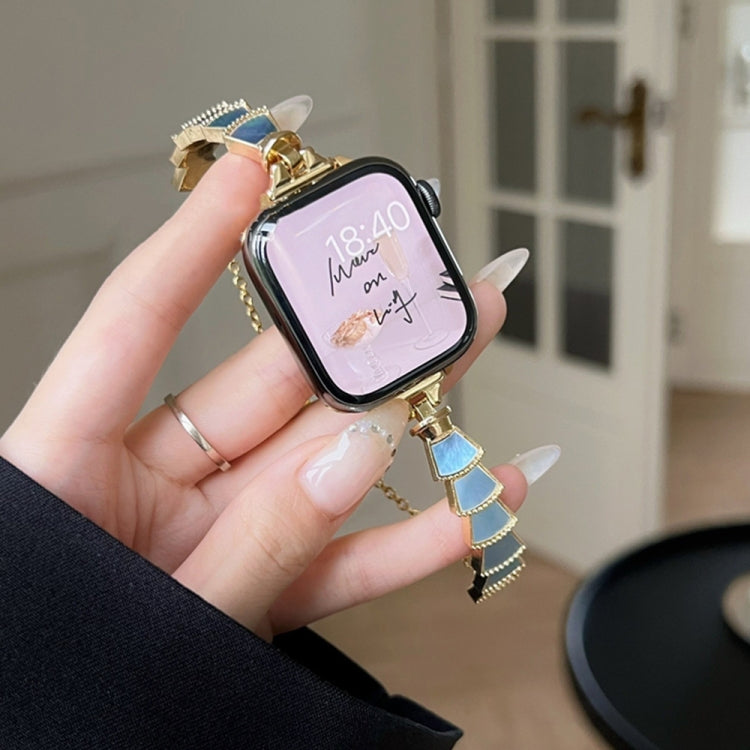 Frerndorf | Metallgehäuse-Uhrenarmband für die Apple Watch Series 9&8&7 41mm / SE 3&SE 2&6&SE&5&4 40mm / 3&2&1 38mm (Schwarz Rosa)