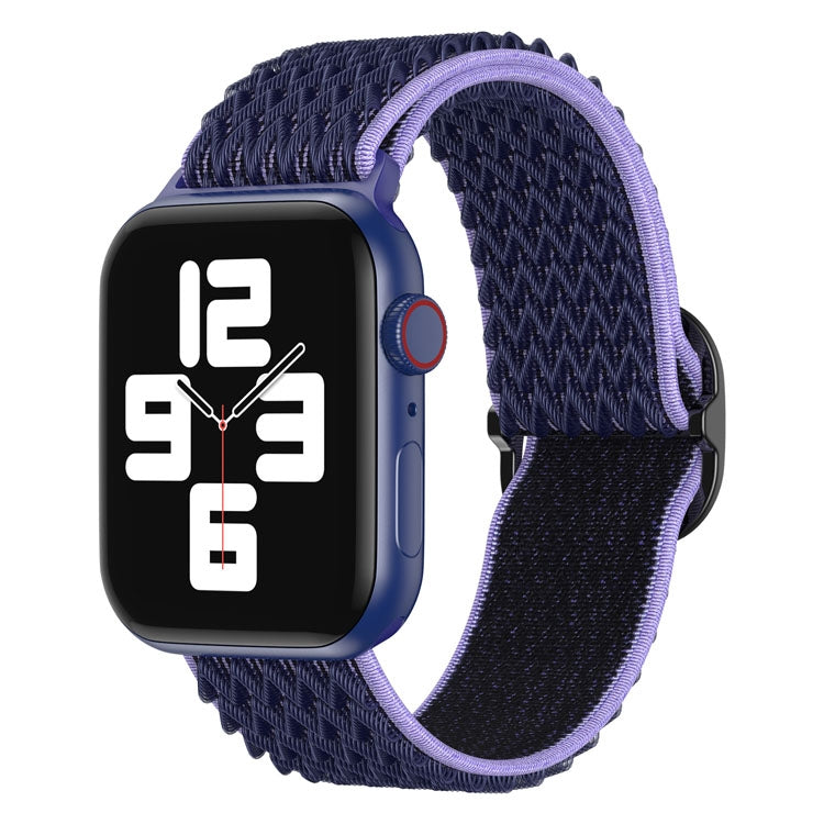 Frerndorf | Wave Nylon Uhrband für Apple Watch Ultra 49mm&Watch Ultra 2 49mm / Series 9&8&7 45mm / SE 3&SE 2&6&SE&5&4 44mm / 3&2&1 42mm (Mitternachtsblau Schwarz)