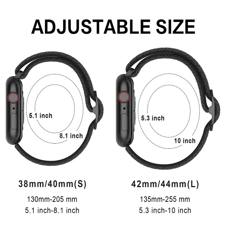 Frerndorf | Wave Nylon Uhrband für Apple Watch Ultra 49mm&Watch Ultra 2 49mm / Series 9&8&7 45mm / SE 3&SE 2&6&SE&5&4 44mm / 3&2&1 42mm (Mitternachtsblau Schwarz)