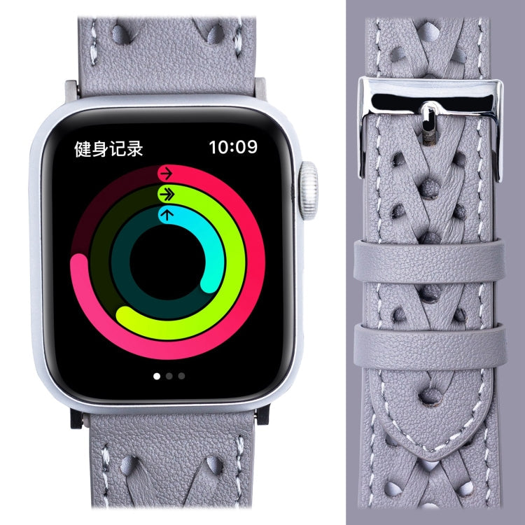 Frerndorf | Echtes Leder Geflochtenes Uhrenarmband Für Apple Watch Series 9&8&7 41mm / SE 3&SE 2&6&SE&5&4 40mm / 3&2&1 38mm(Grau)