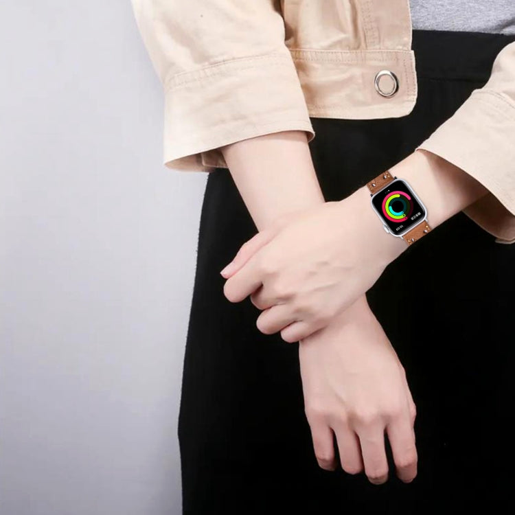 Frerndorf | Echtes Leder Geflochtenes Uhrenarmband Für Apple Watch Series 9&8&7 41mm / SE 3&SE 2&6&SE&5&4 40mm / 3&2&1 38mm(Grau)