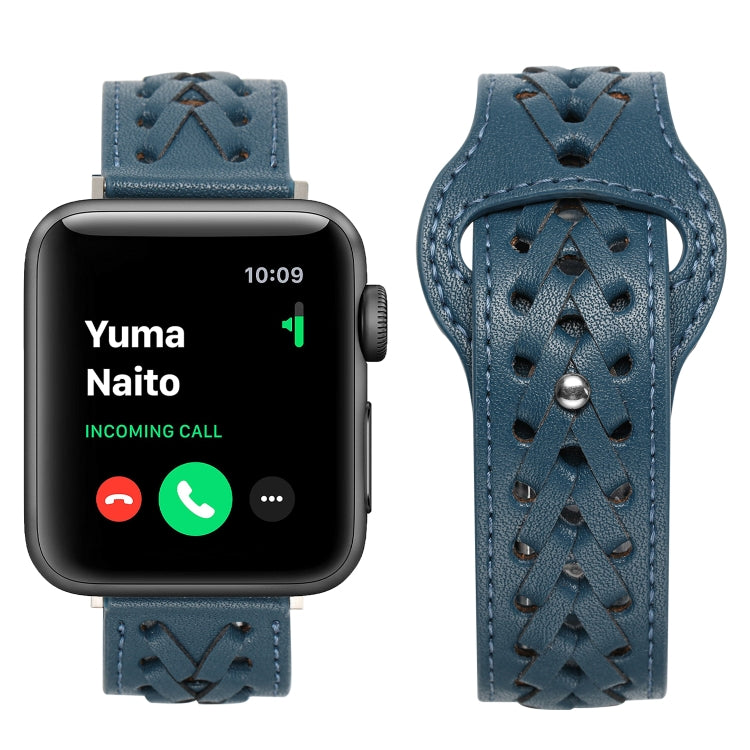 Frerndorf | Gewebtes Armband für Apple Watch Ultra 49mm&Watch Ultra 2 49mm / Series 9&8&7 45mm / SE 3&SE 2&6&SE&5&4 44mm / 3&2&1 42mm (Blau)