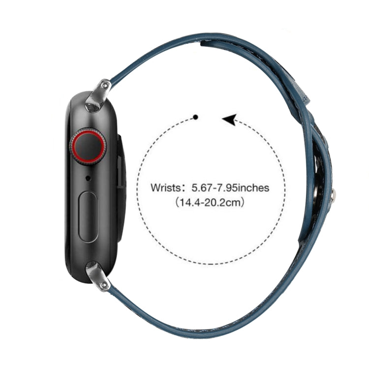 Frerndorf | Gewebtes Armband für Apple Watch Ultra 49mm&Watch Ultra 2 49mm / Series 9&8&7 45mm / SE 3&SE 2&6&SE&5&4 44mm / 3&2&1 42mm (Blau)