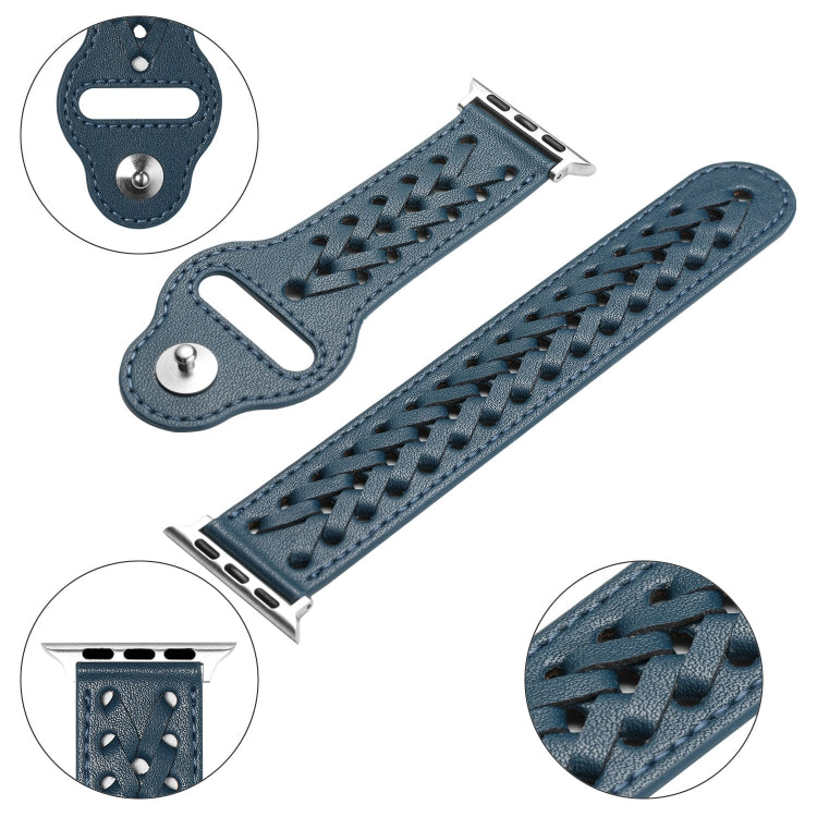 Frerndorf | Gewebtes Armband für Apple Watch Ultra 49mm&Watch Ultra 2 49mm / Series 9&8&7 45mm / SE 3&SE 2&6&SE&5&4 44mm / 3&2&1 42mm (Blau)