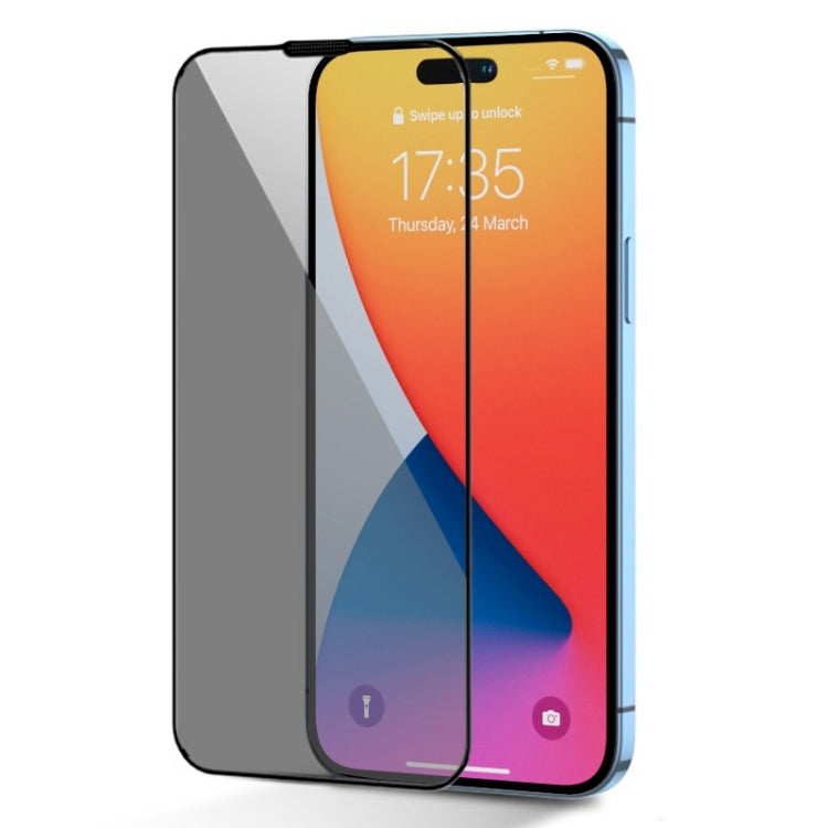 Frendorf | Für iPhone 14 Pro JOYROOM 2.5D Bildschirmdruck Vollbild Schwarzer Rand Datenschutz Gehärtetes Glas Folie