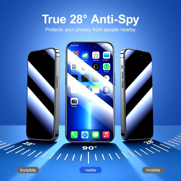 Frendorf | Für iPhone 14 Pro JOYROOM 2.5D Bildschirmdruck Vollbild Schwarzer Rand Datenschutz Gehärtetes Glas Folie
