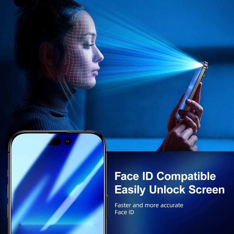 Frendorf | Für iPhone 14 Pro JOYROOM 2.5D Bildschirmdruck Vollbild Schwarzer Rand Datenschutz Gehärtetes Glas Folie