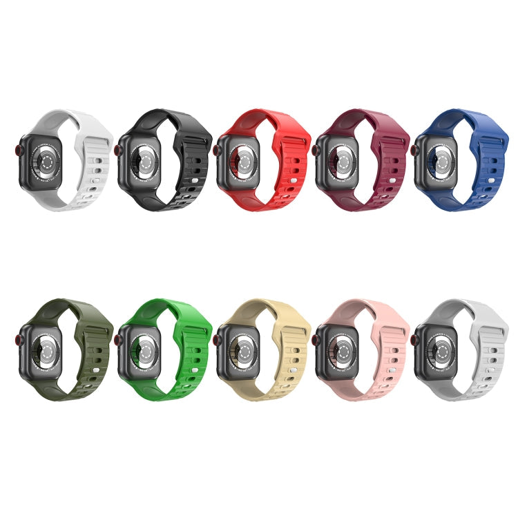 Frerndorf | Waves Silikon Uhrband Für Apple Watch Series 9&8&7 41mm / SE 3&SE 2&6&SE&5&4 40mm / 3&2&1 38mm (Grün)