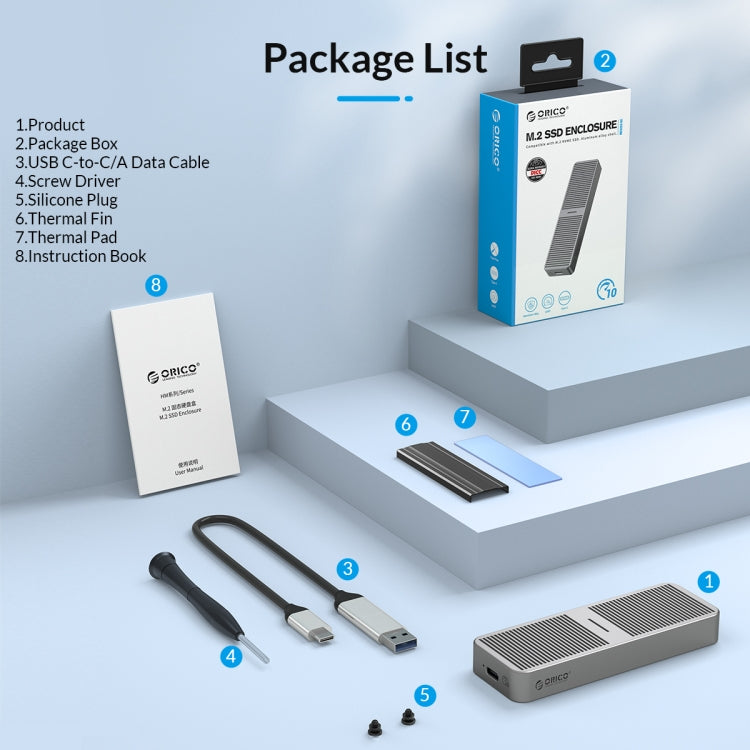 Frendorf | ORICO M221C3-SV M.2 NGFF 6Gbps SSD Gehäuse (Silber)