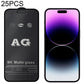 Frendorf | Für iPhone 14 Pro Max 25 Stück AG Matte Frosted Vollschutz Tempered Glass Film