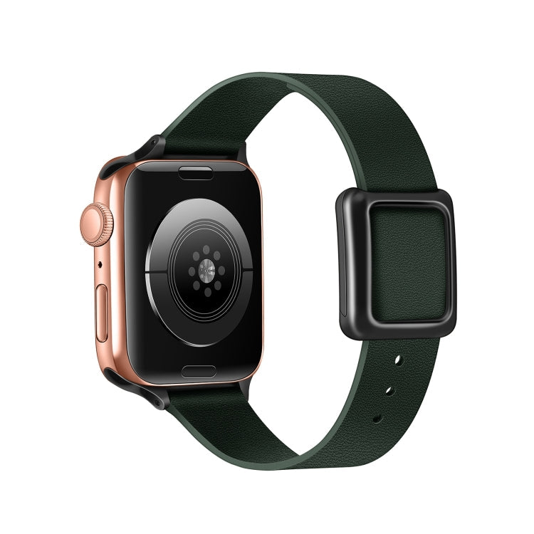 Frerndorf | Magnetisches schwarzes quadratisches Schnallen-Uhrenarmband für Apple Watch Series 9&8&7 41mm / SE 3&SE 2&6&SE&5&4 40mm / 3&2&1 38mm (Fir Green)
