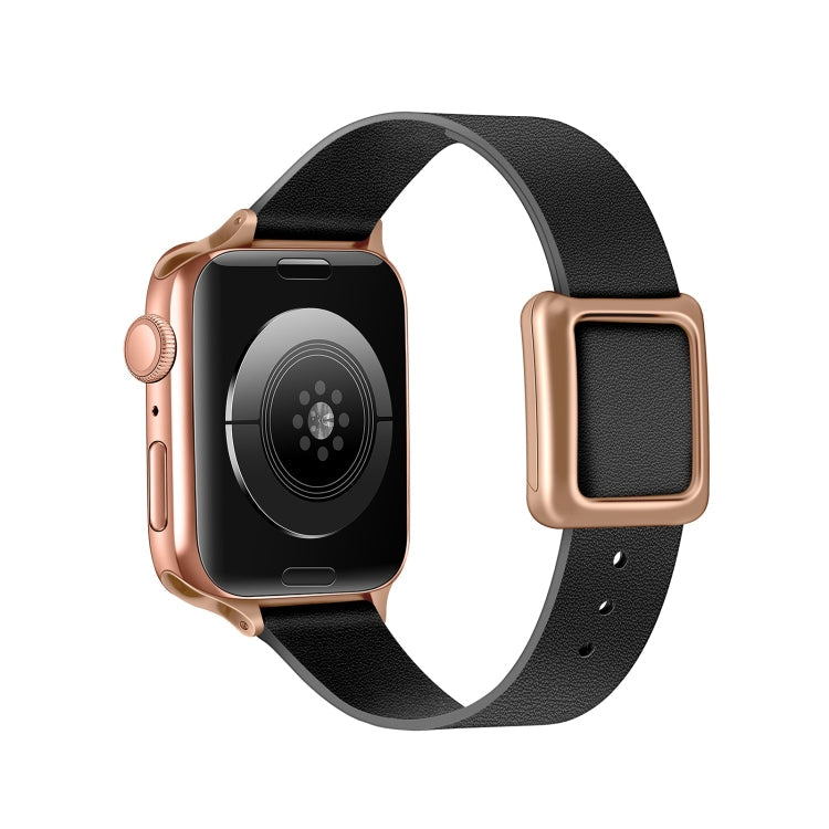 Frerndorf | Magnetische Roségold Quadratische Schnalle Uhrenarmband Für Apple Watch Series 9&8&7 41mm / SE 3&SE 2&6&SE&5&4 40mm / 3&2&1 38mm (Schwarz)