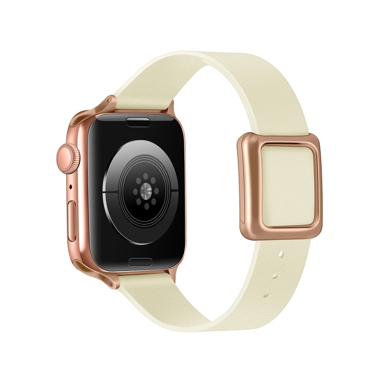 Frerndorf | Magnetische Roségoldene Quadratische Schnallen-Uhrenarmband Für Apple Watch Series 9&8&7 41mm / SE 3&SE 2&6&SE&5&4 40mm / 3&2&1 38mm(Beige)
