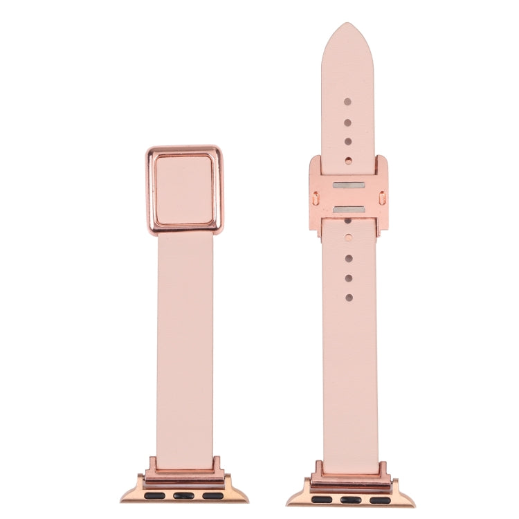 Frerndorf | Magnetische Roségoldene Quadratische Schnallen-Uhrenarmband Für Apple Watch Series 9&8&7 41mm / SE 3&SE 2&6&SE&5&4 40mm / 3&2&1 38mm(Beige)