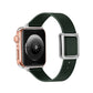 Frerndorf | Magnetische Silberne quadratische Schnallen-Uhrband für Apple Watch Ultra 49mm & Watch Ultra 2 49mm / Series 9 & 8 & 7 45mm / SE 3 & SE 2 & 6 & SE & 5 & 4 44mm / 3 & 2 & 1 42mm (Fir Green)