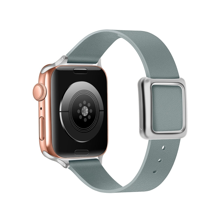 Frerndorf | Magnetische silberne quadratische Schnallen-Uhrenarmband für Apple Watch Ultra 49mm&Watch Ultra 2 49mm / Serie 9&8&7 45mm / SE 3&SE 2&6&SE&5&4 44mm / 3&2&1 42mm (Flaxen)