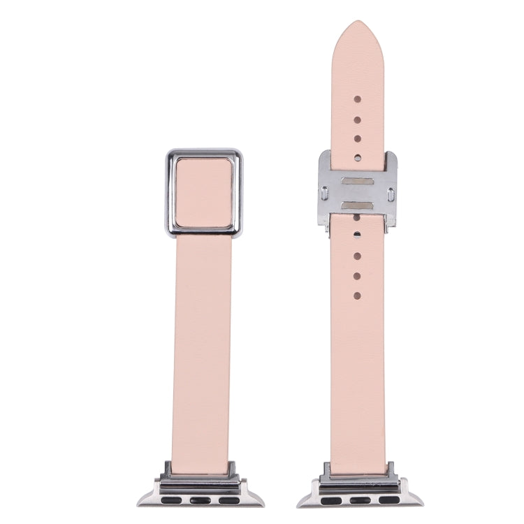 Frerndorf | Magnetische Silberne quadratische Schnallen-Uhrband für Apple Watch Ultra 49mm & Watch Ultra 2 49mm / Series 9 & 8 & 7 45mm / SE 3 & SE 2 & 6 & SE & 5 & 4 44mm / 3 & 2 & 1 42mm (Fir Green)