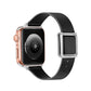 Frerndorf | Magnetische silberne quadratische Schnallen-Uhrenarmband für Apple Watch Series 9&8&7 41mm / SE 3&SE 2&6&SE&5&4 40mm / 3&2&1 38mm (Schwarz)