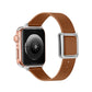 Frerndorf | Magnetische silberne quadratische Schnallen-Uhrenarmband für Apple Watch Series 9&8&7 41mm / SE 3&SE 2&6&SE&5&4 40mm / 3&2&1 38mm (Braun)