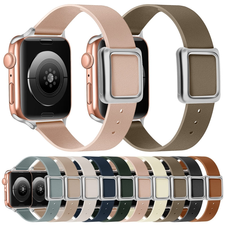 Frerndorf | Magnetische Silberne Quadratische Schnallen-Uhrenarmband für Apple Watch Series 9&8&7 41mm / SE 3&SE 2&6&SE&5&4 40mm / 3&2&1 38mm (Aprikose)